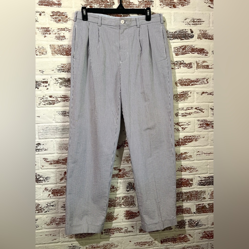 Brooks Brothers Elliot Pants Genuine Seersucker Striped Size 35x32 - Picture 2 of 11